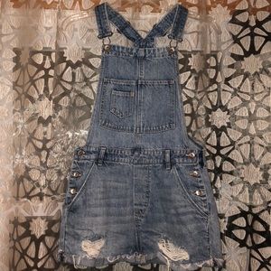 Denim Overall Shorts